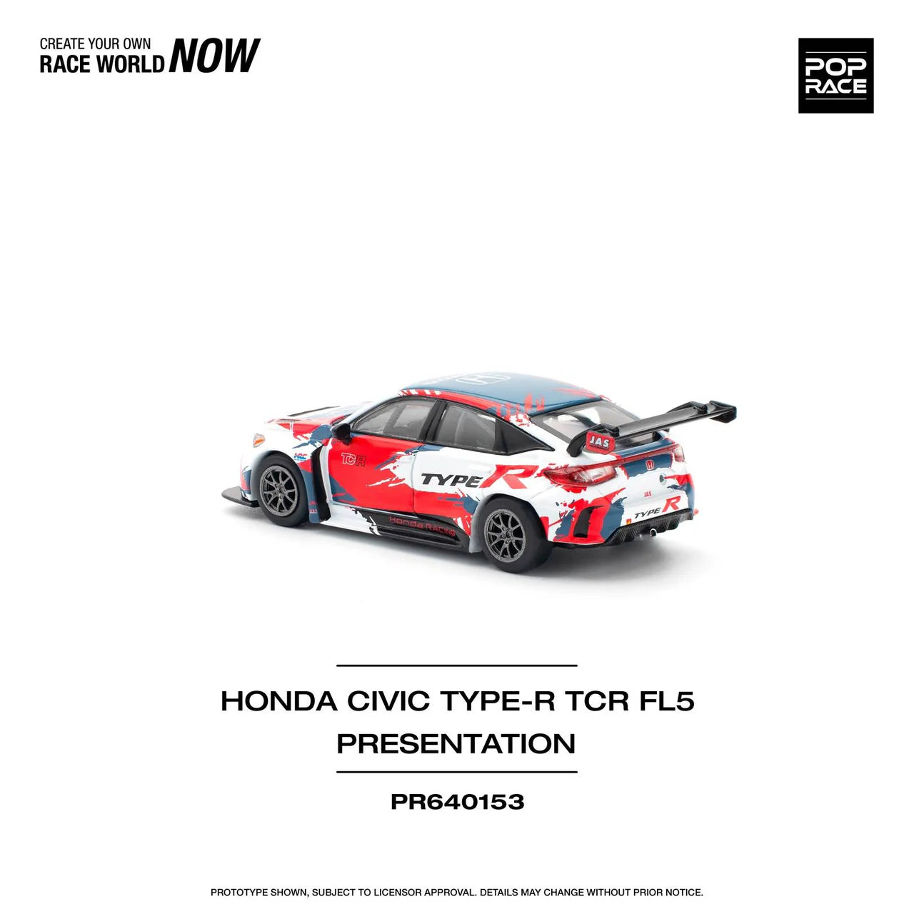 Honda Civic FL5 TYPE-R TCR PRESENTATION - Pop Race - Scala 1/64 PR64-153