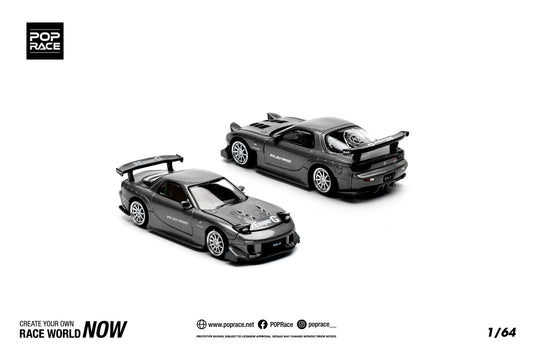 Mazda RX-7 (FD3S) RE-AMEMIYA Gun Metal - Pop Race - Scala 1/64 PR64-255