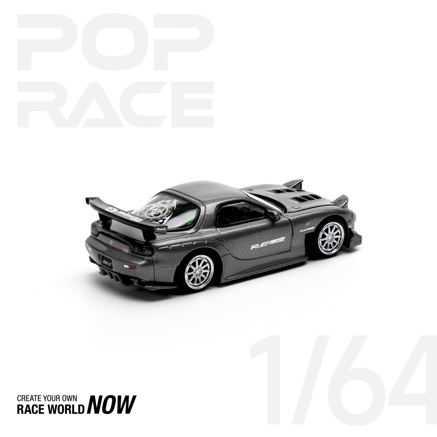 Mazda RX-7 (FD3S) RE-AMEMIYA Gun Metal - Pop Race - Scala 1/64 PR64-255