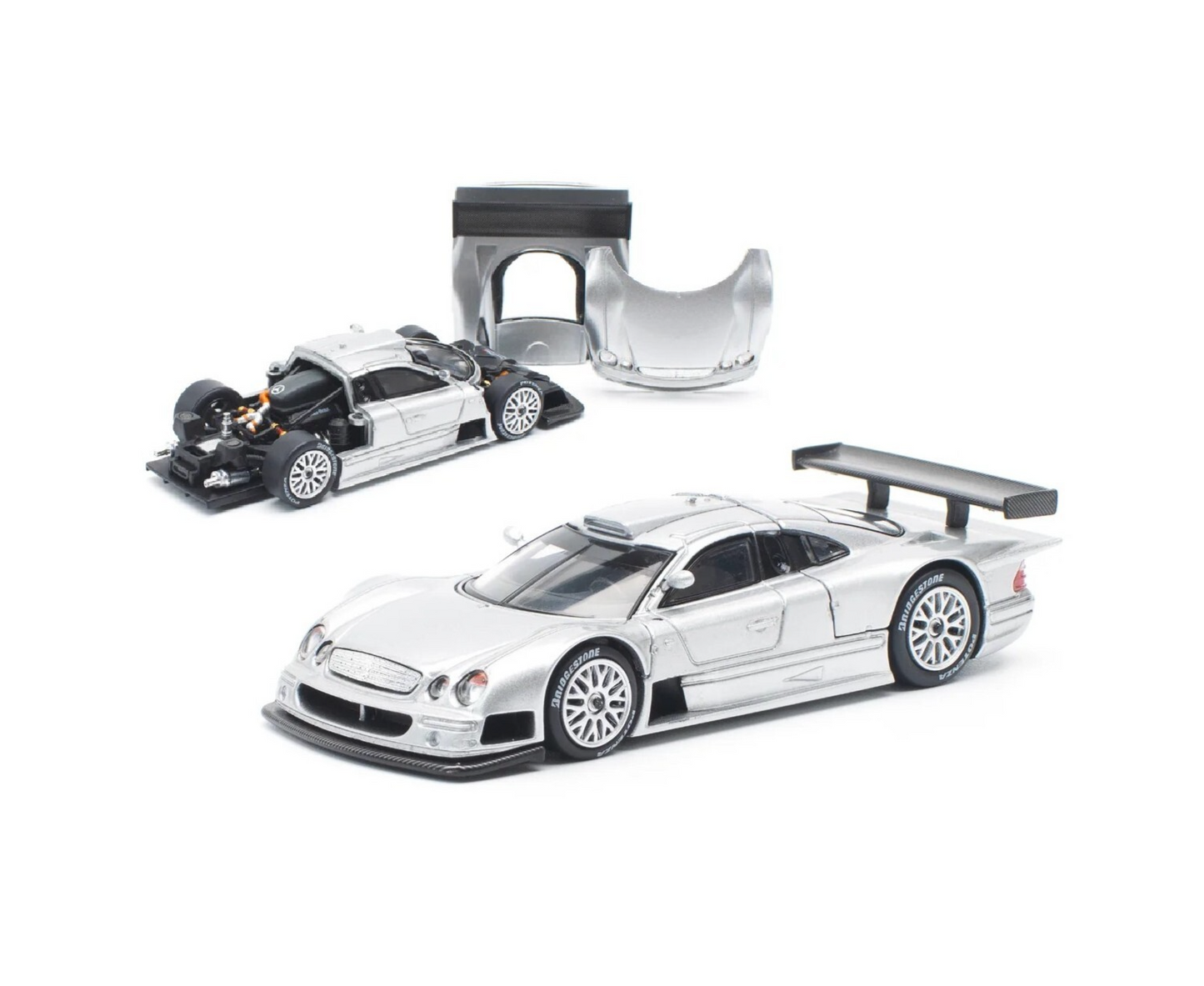 Mercedes-Benz CLK AMG GTR (Silver) Street Version - Pop Race - Scala 1/64 PR64-158
