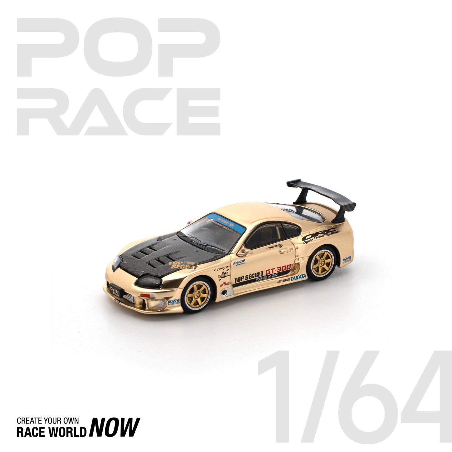 Top Secret GT300 Supra Carbon Hood - Pop Race - Scala 1/64 PR64-277