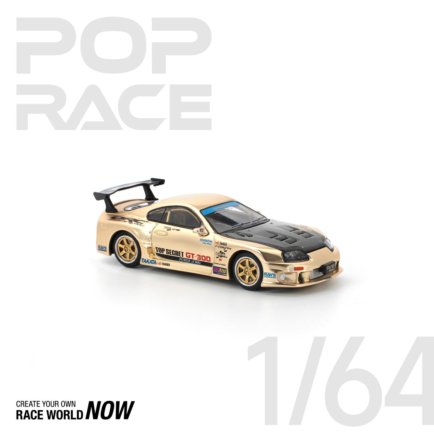 Top Secret GT300 Supra Carbon Hood - Pop Race - Scala 1/64 PR64-277