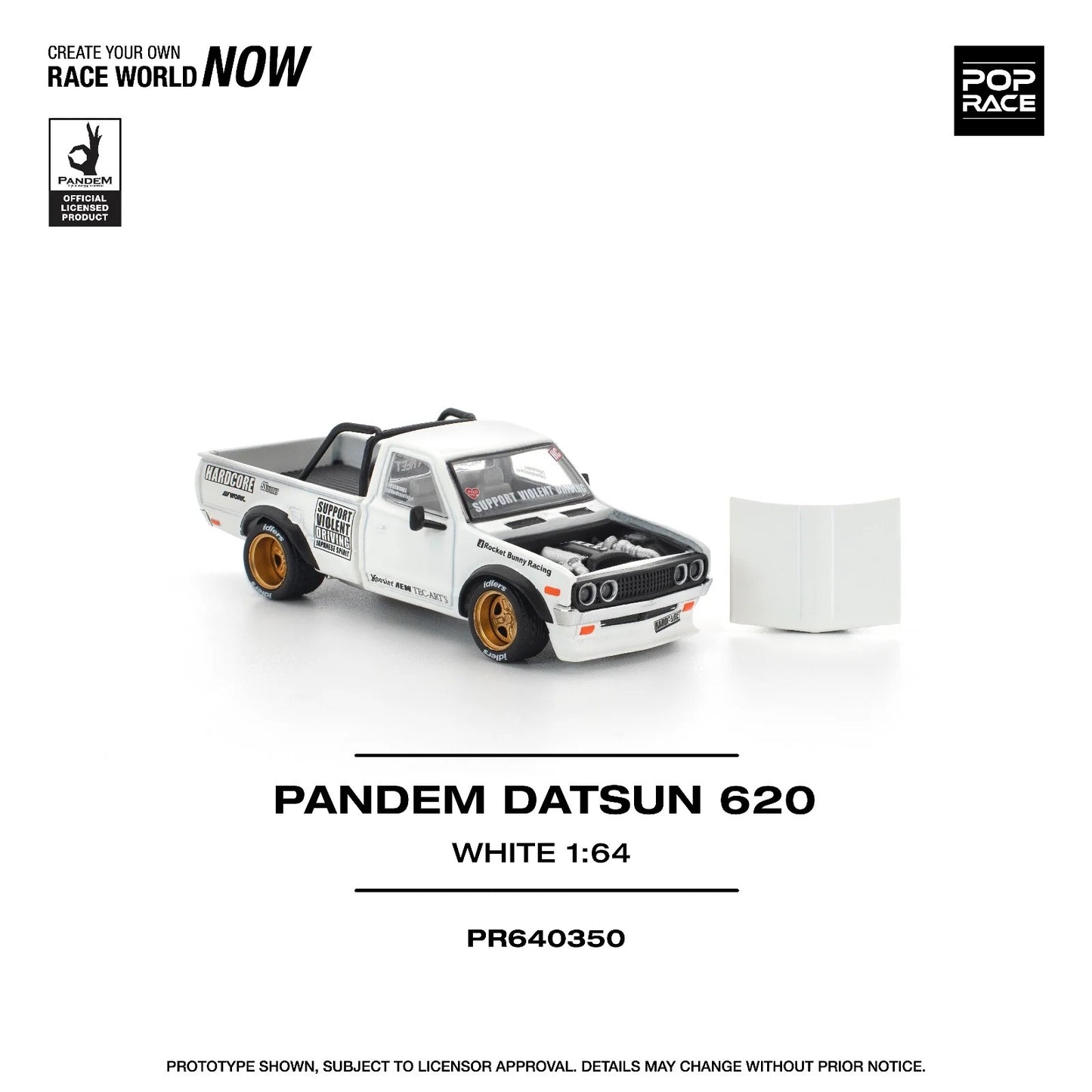Datsun Pandem 620 White - Pop Race - Scala 1/64 PR64-350