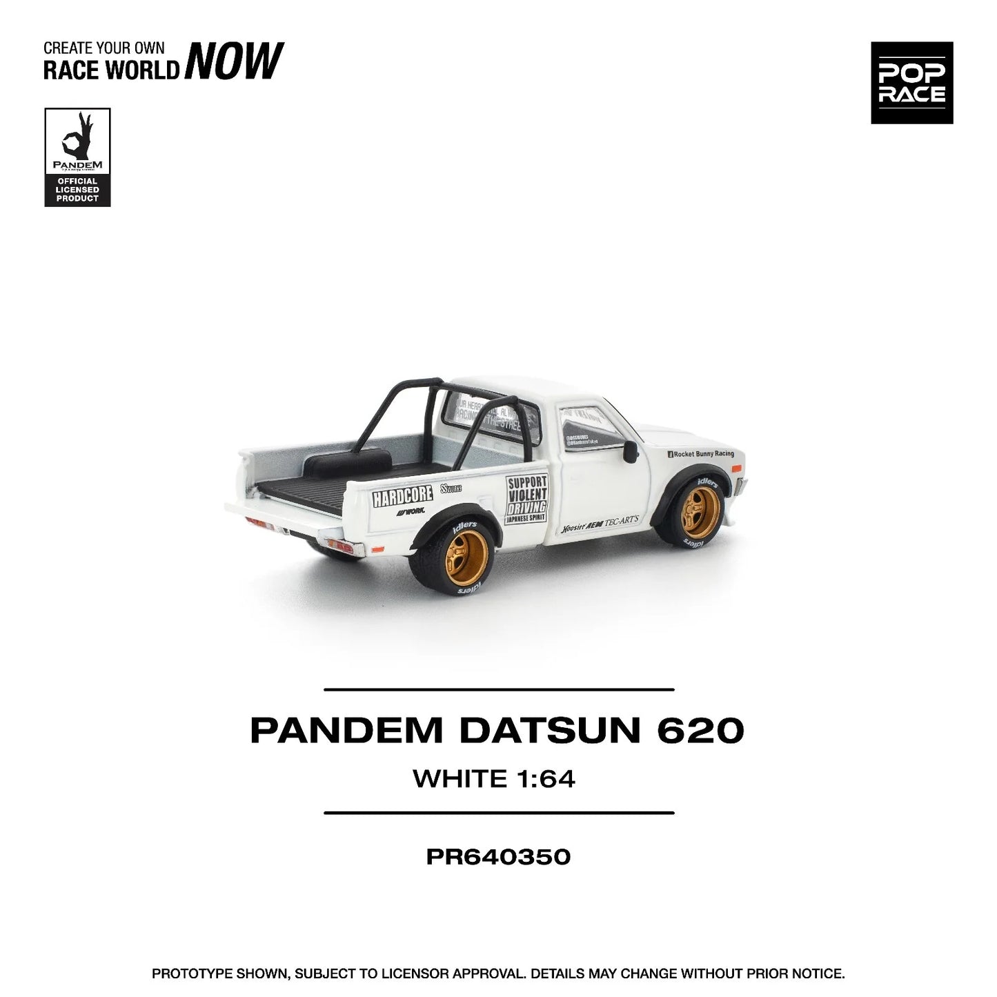 Datsun Pandem 620 White - Pop Race - Scala 1/64 PR64-350