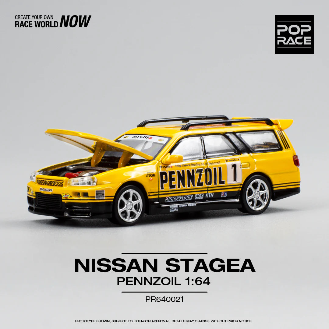 Nissan Stagea R34 Pennzoil - Pop Race - Scala 1/64 PR64-21