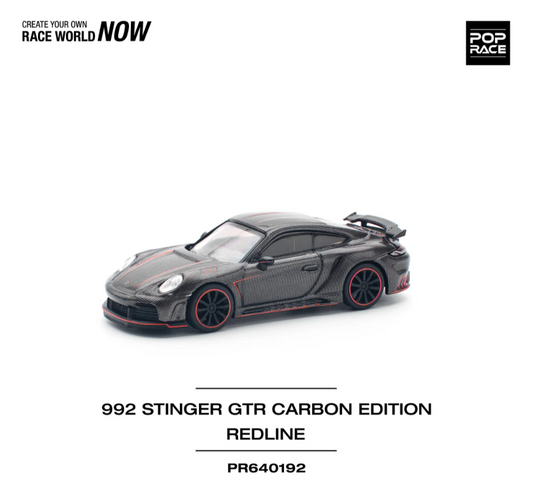 Porsche 992 Stinger GTR Carbon Edition (Red Line) - Pop Race - Scala 1/64 PR64-192