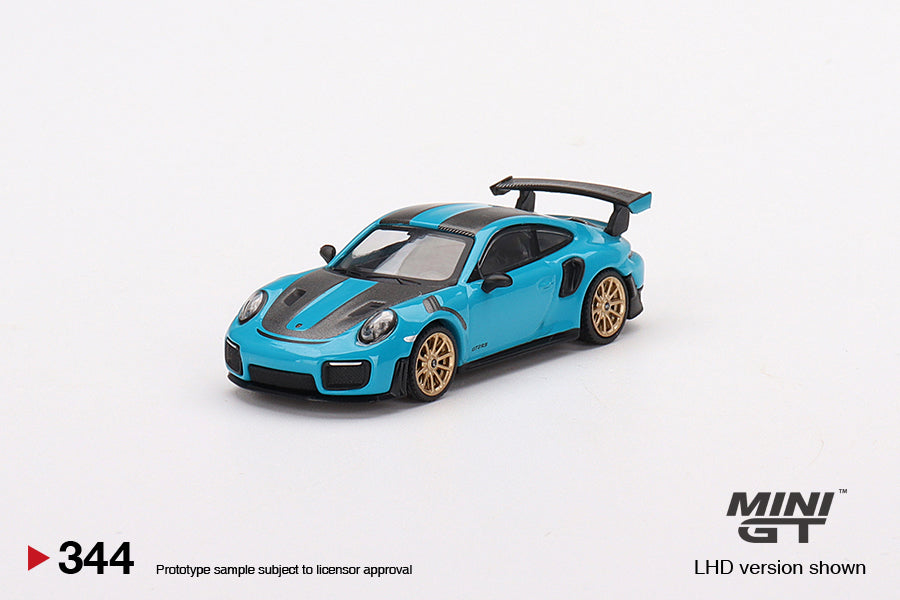 Porsche 911 (991) GT2 RS Weissach Package Miami Blue - Mini GT - Scala 1-64 MGT00344-L