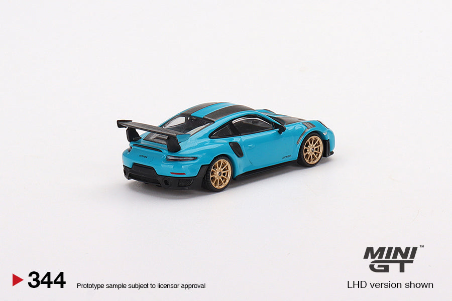Porsche 911 (991) GT2 RS Weissach Package Miami Blue - Mini GT - Scala 1-64 MGT00344-L