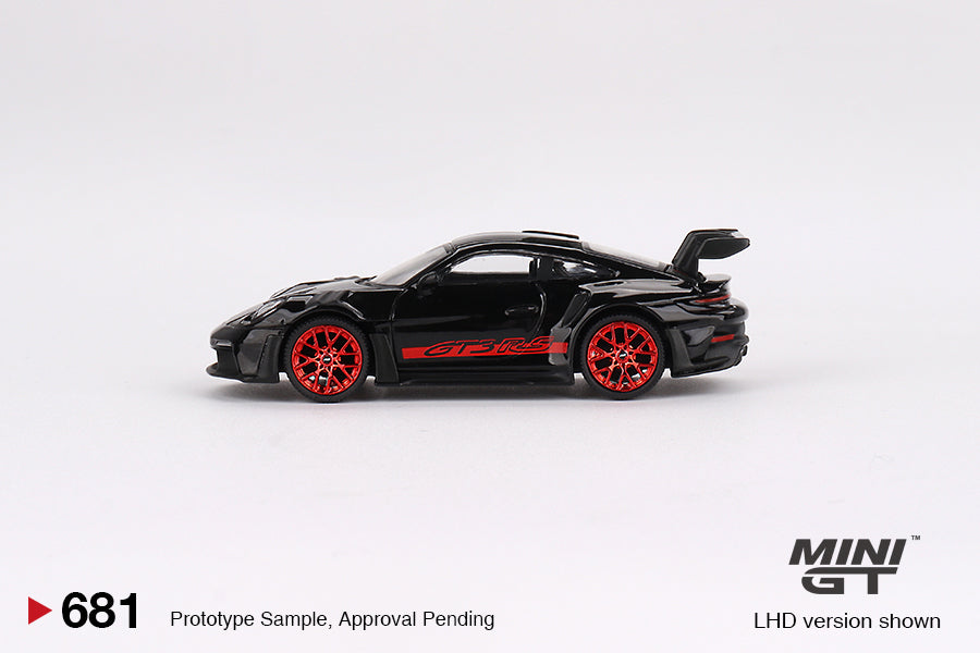 Porsche 911 (992) GT3 RS Black with Pyro Red Brand MINI GT Code MGT00681 in vendita su Borgeseidea.com Foto 2