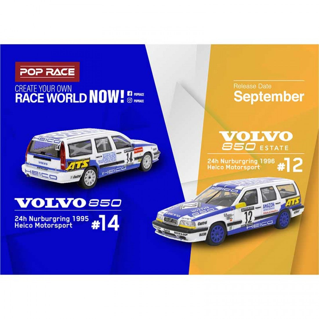 Volvo 850 24h Nurburgring 1996 Heico Motorsport #12  - Pop Race - Scala 1/64 PR64-850-96N2412