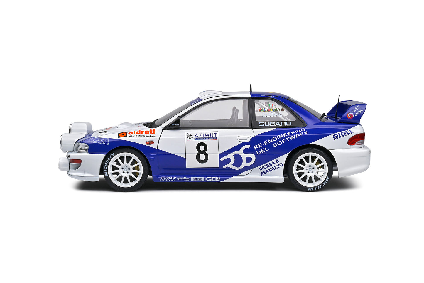 Subaru Impreza S5 WRC 1999 Rally Azimut di Monza 2000 #8 - Solido - Scala 1/18