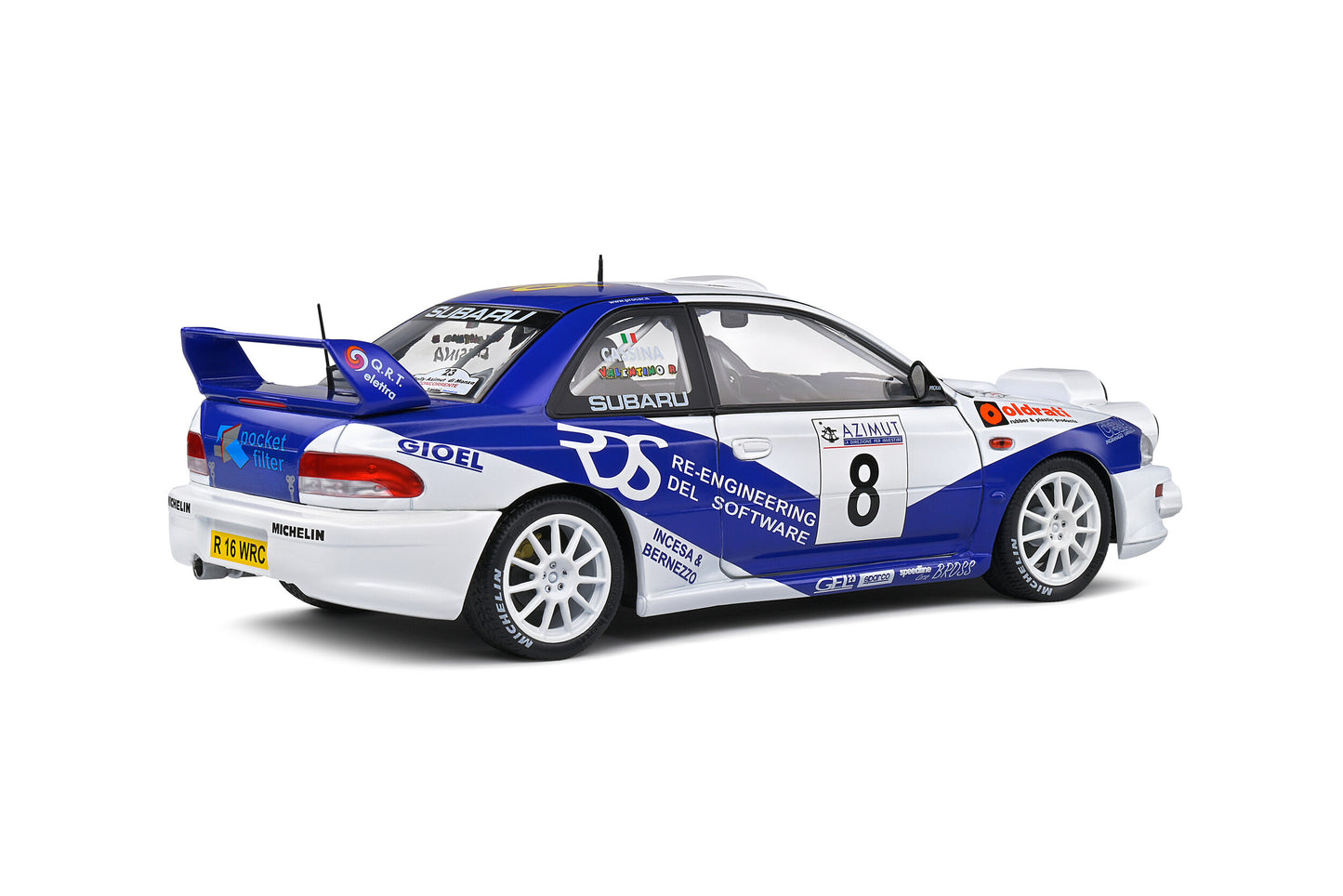 Subaru Impreza S5 WRC 1999 Rally Azimut di Monza 2000 #8 - Solido - Scala 1/18