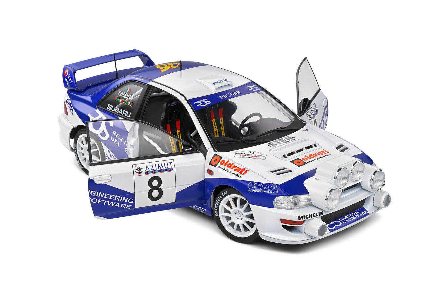 Subaru Impreza S5 WRC 1999 Rally Azimut di Monza 2000 #8 - Solido - Scala 1/18