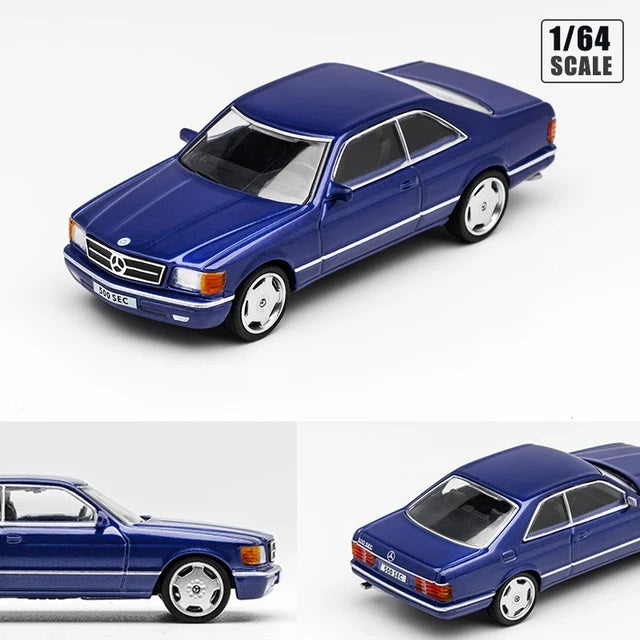 Mercedes - Benz 500 SEC Azul Metálico - Equipo DCT Die Cast - Escala 1/64