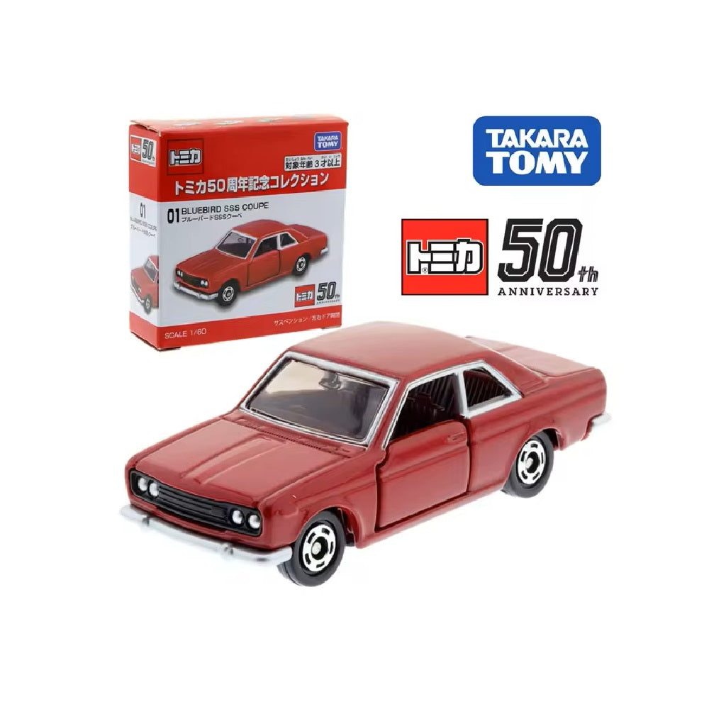 Nissan Blubird SSS Coupe Edición 50 Aniversario - Takara Tomy Tomica - Escala 1/64