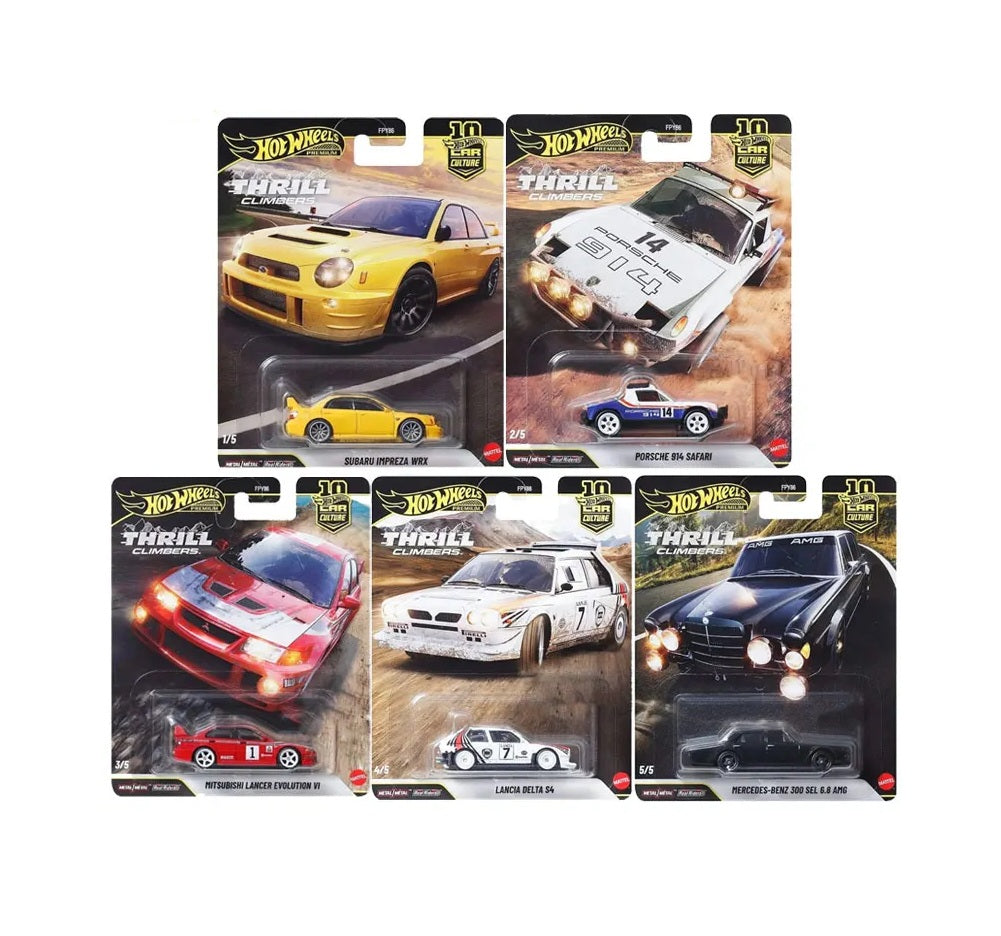 Set 5 veicoli Thrill Climbers - Hot Wheels Premium - Scala 1/64
