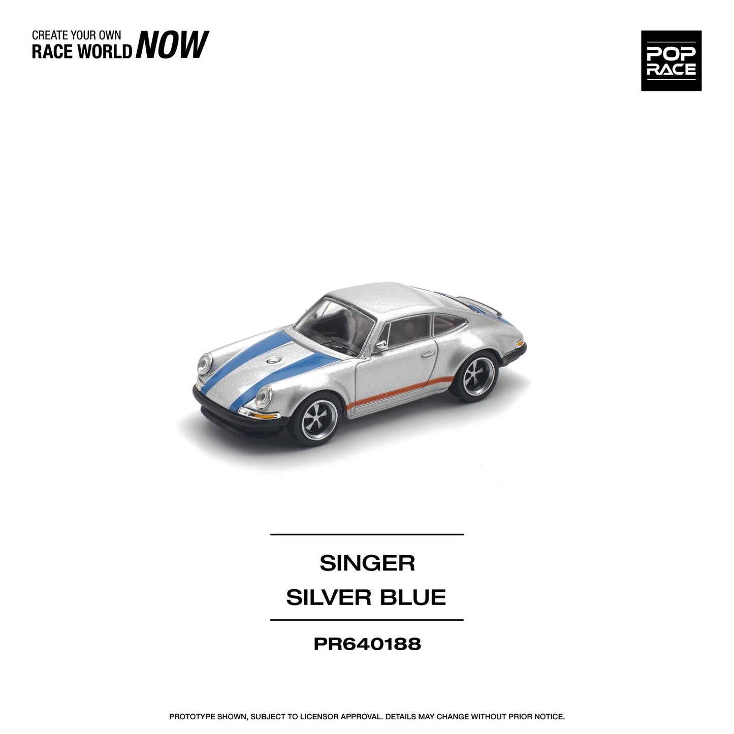 Porsche Singer 964 Silver Blue - Pop Race - Scala 1/64 PR64-188