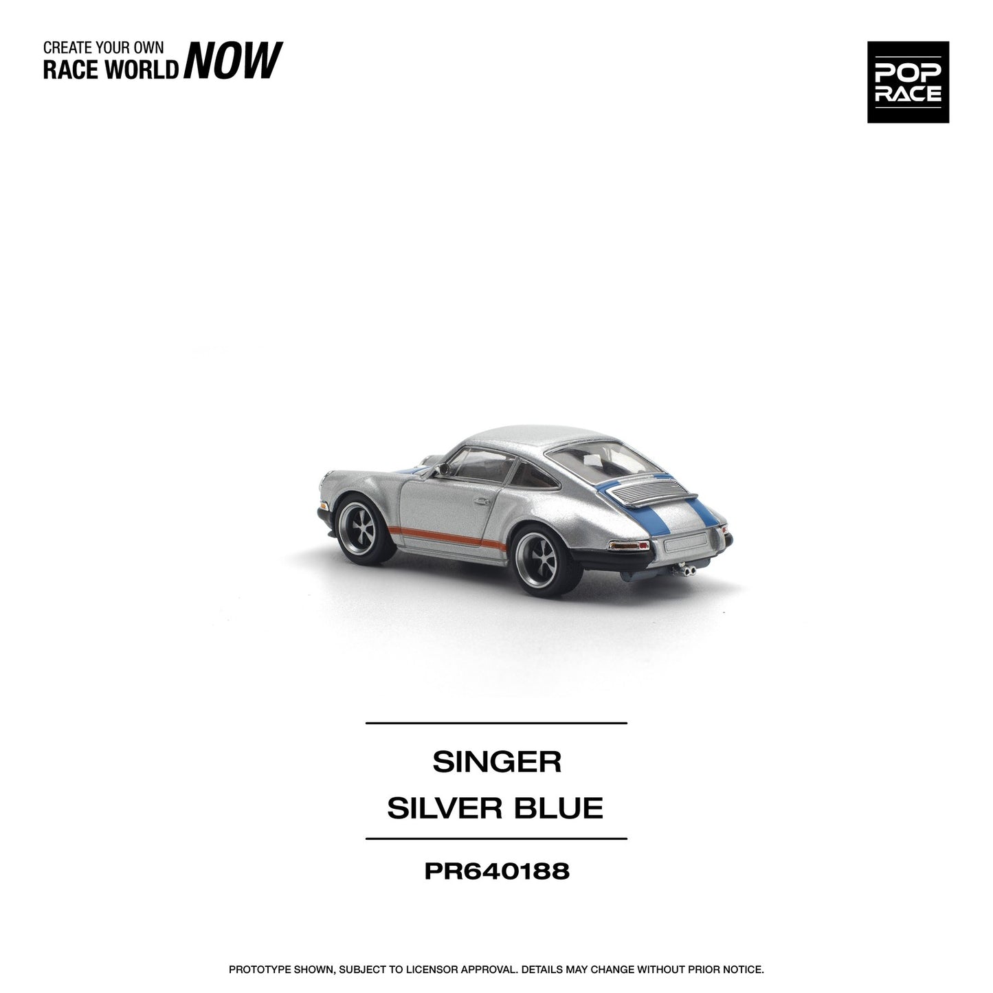 Porsche Singer 964 Silver Blue - Pop Race - Scala 1/64 PR64-188