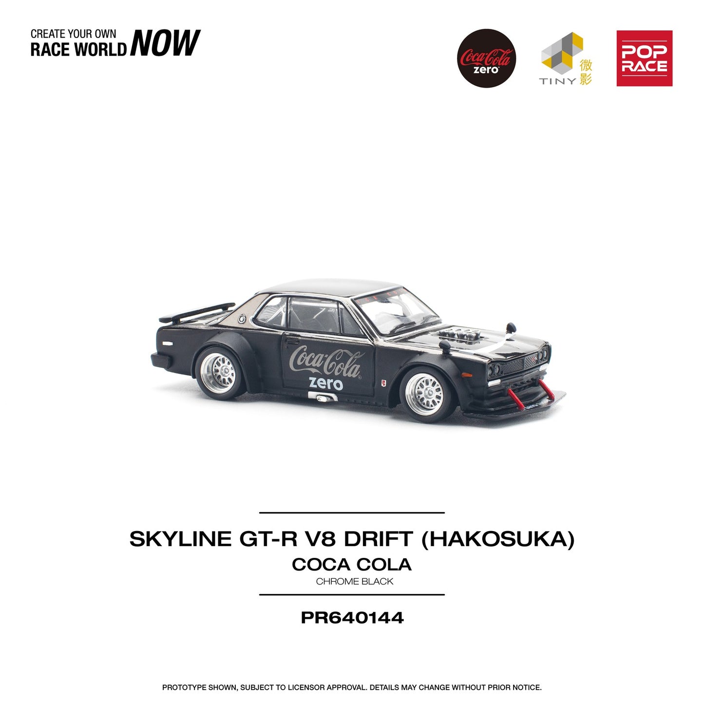 Skyline GT-R V8 Drift "Hakosuka" Coca Cola Zero - Pop Race - Scala 1/64 PR64-144