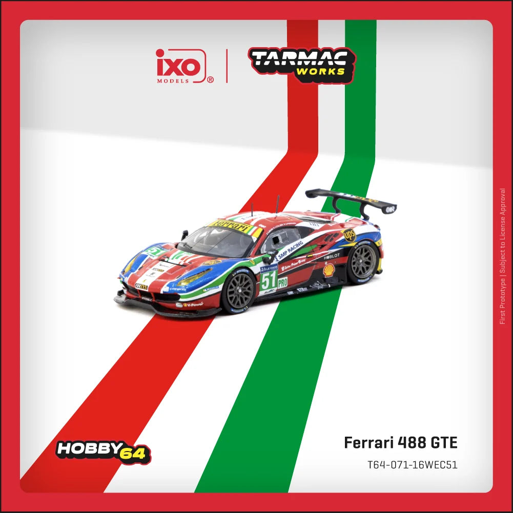 Ferrari 488 GTE 24h of Le Mans 2016 - HOBBY64 - Tarmac Works - Scala 1/64 T64-071-16WEC51