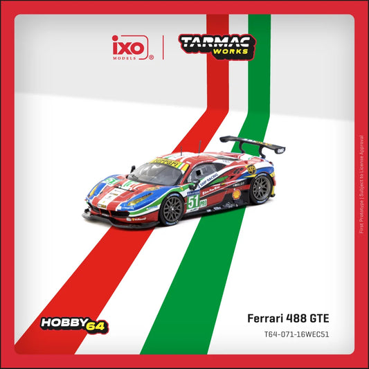 Ferrari 488 GTE 24h of Le Mans 2016 - HOBBY64 - Tarmac Works - Scala 1/64 T64-071-16WEC51