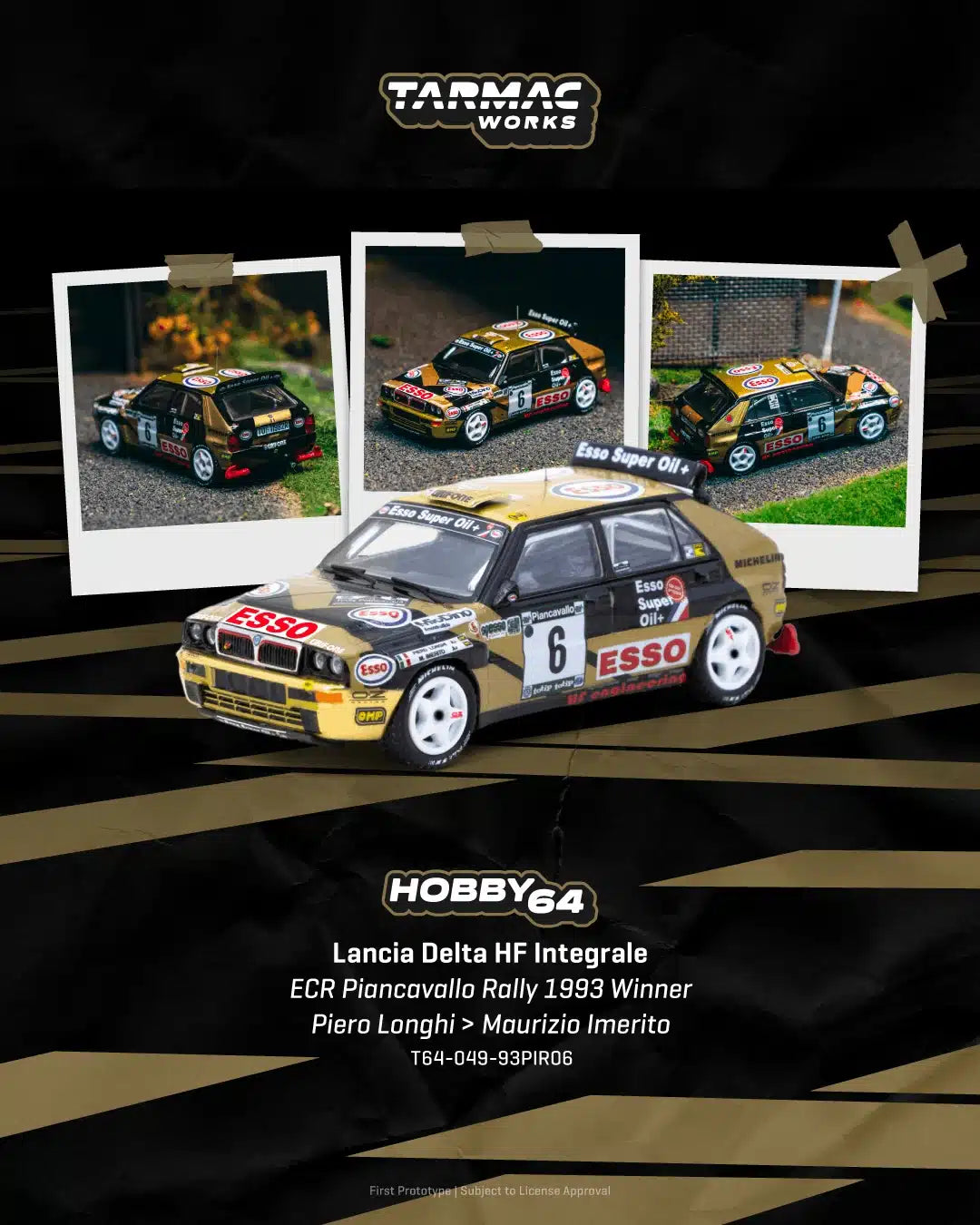 Lancia Delta HF Integrale #6 ECR Piancavallo Rally Winner 1993 - HOBBY64 - Tarmac Works - Scala 1/64 T64-049-93PIR06