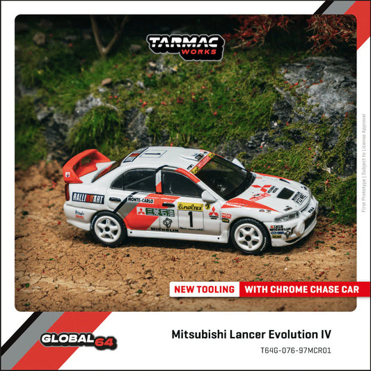 Mitsubishi Lancer Evolution IV Rallye Monte-Carlo 1997 #1 - GLOBAL64 - Tarmac Works - Scala 1/64 T64G-076-97MCR01