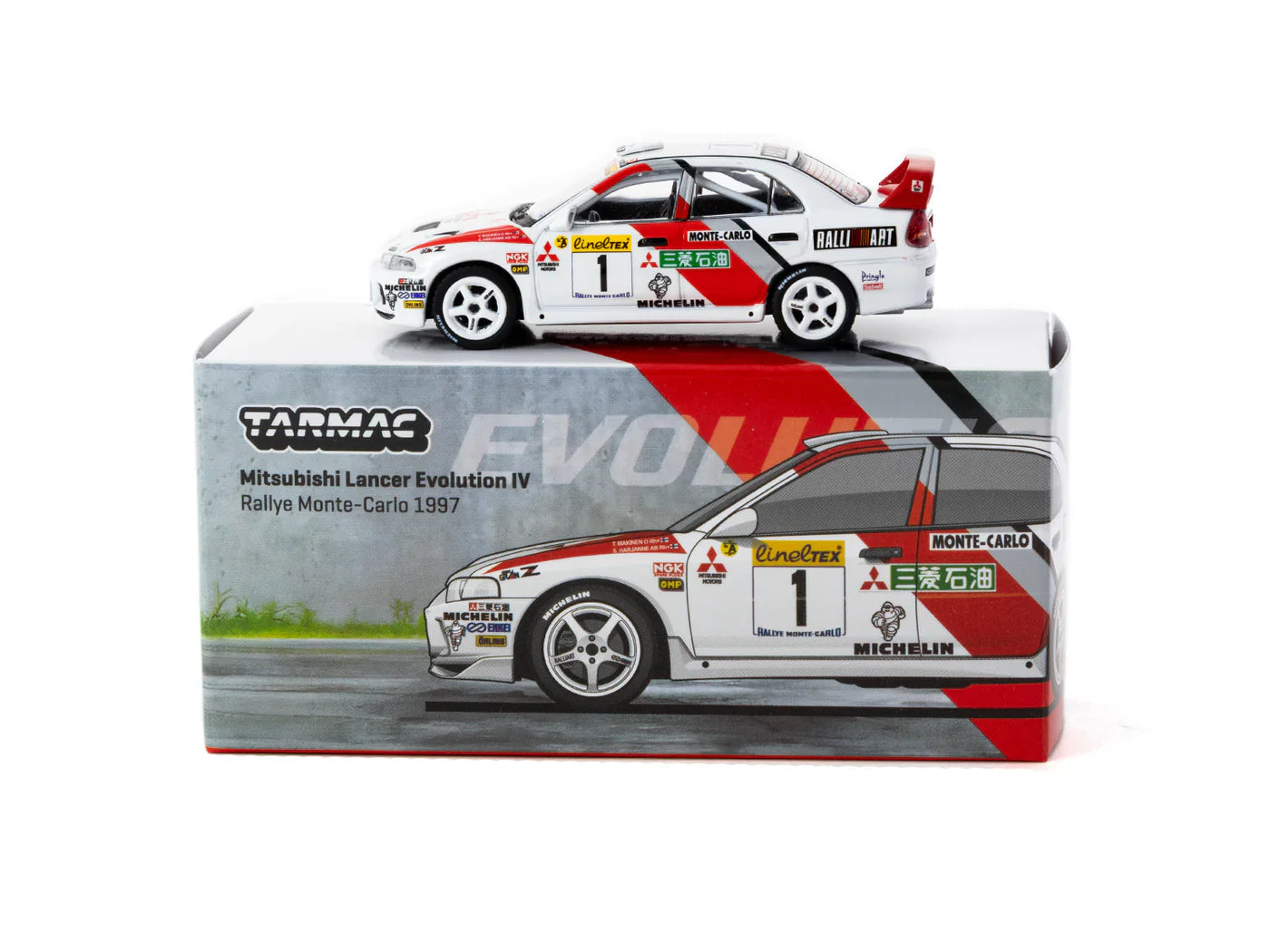 Mitsubishi Lancer Evolution IV Rallye Monte-Carlo 1997 #1 - GLOBAL64 - Tarmac Works - Scala 1/64 T64G-076-97MCR01