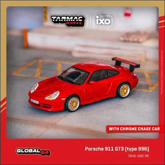 Porsche 911 GT3 Type 996 Red - GLOBAL64 - Tarmac Works - Scala 1/64 T64G-069-RE