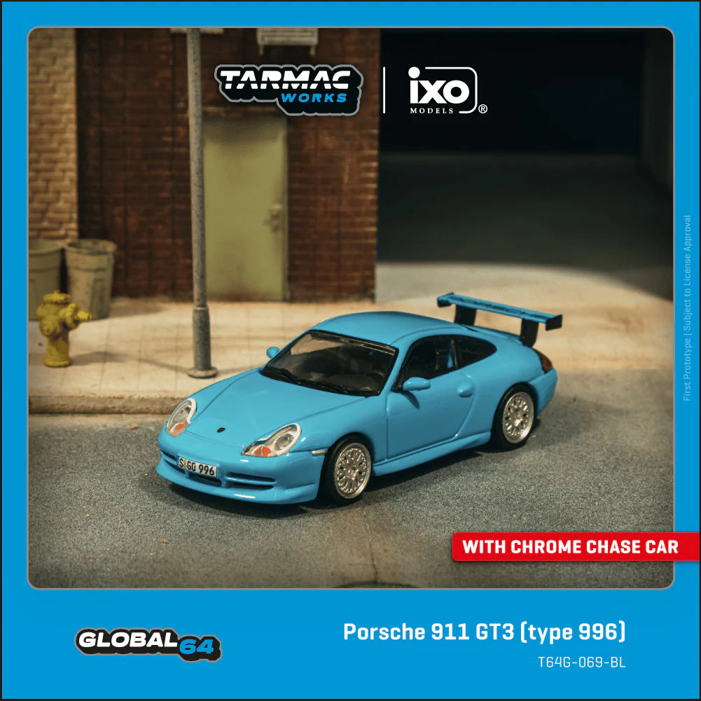Porsche 911 Gt3 (996) Light Blue - GLOBAL64 - Tarmac Works - Scala 1/64 T64G-069-BL