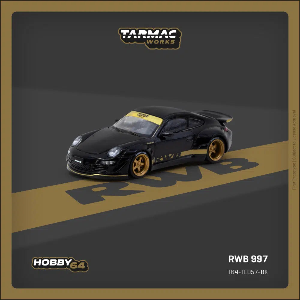 RWB 997 Porsche Black - HOBBY64 - Tarmac Works - Scala 1/64 T64-TL057-BK