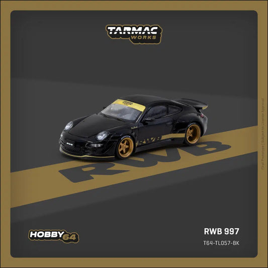 RWB 997 Porsche Black - HOBBY64 - Tarmac Works - Scala 1/64 T64-TL057-BK