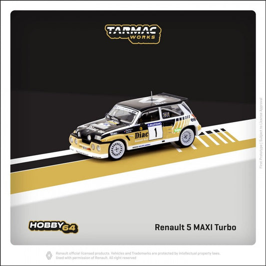 Renault 5 MAXI Turbo Rallye du Var 1986 #1 - HOBBY64 - Tarmac Works - Scala 1/64 T64-TL061-86RDV01