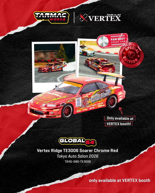 Toyota VERTEX Ridge TE3006 Soarer Chrome Red - Tokyo Auto Salon 2026 Special Edition - GLOBAL64 - Tarmac Works - Scala 1/64 T64G-080-TE3006