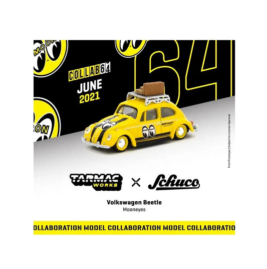 Volkswagen Beetle Mooneyes With roof rack and suitcases - Tarmac Works COLLAB64 - Scala 1/64 T64S-006-ME1