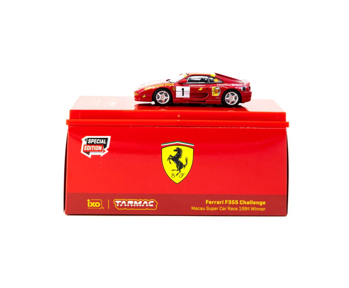 Ferrari F355 Challenge Macau Super Car Race 1994 Winner #01 Charles Kwan - Tarmac Works HOBBY64 - Scala 1/64 T64-083-94MGP01