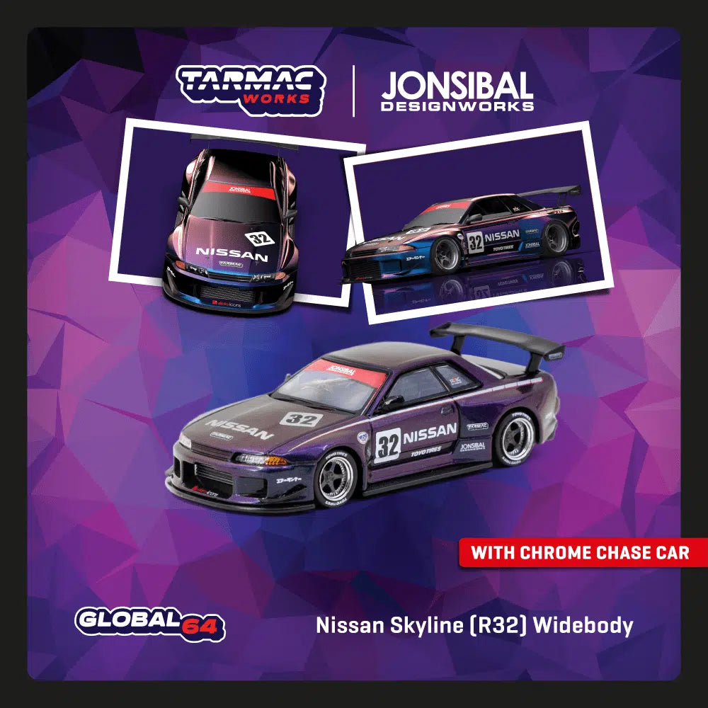 Nissan Skyline (R32) Widebody Midnight purple - Tarmac Works GLOBAL64 - Scala 1/64 T64G-061-MP