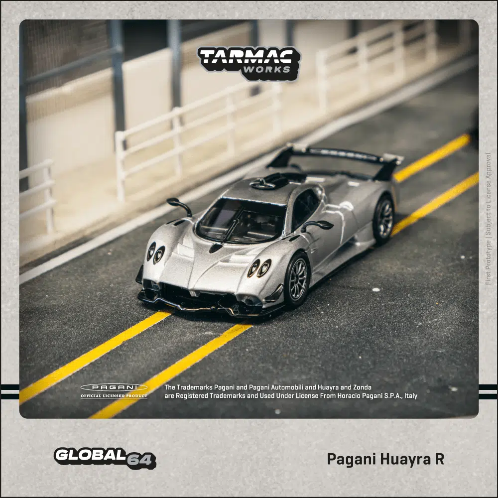 Pagani Huayra R Satin Silver - Tarmac Works GLOBAL64 - Scala 1/64 T64G-TL035-SL