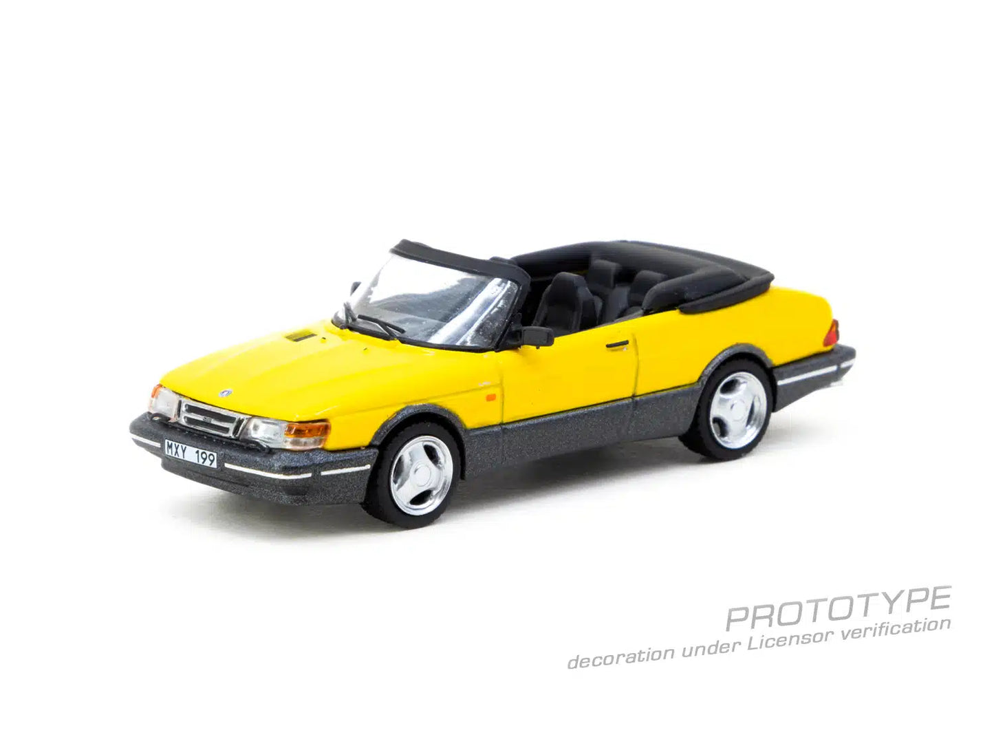 Saab 900 Turbo Convertible Yellow - Tarmac Works GLOBAL64 - Scala 1/64 T64G-067-YE