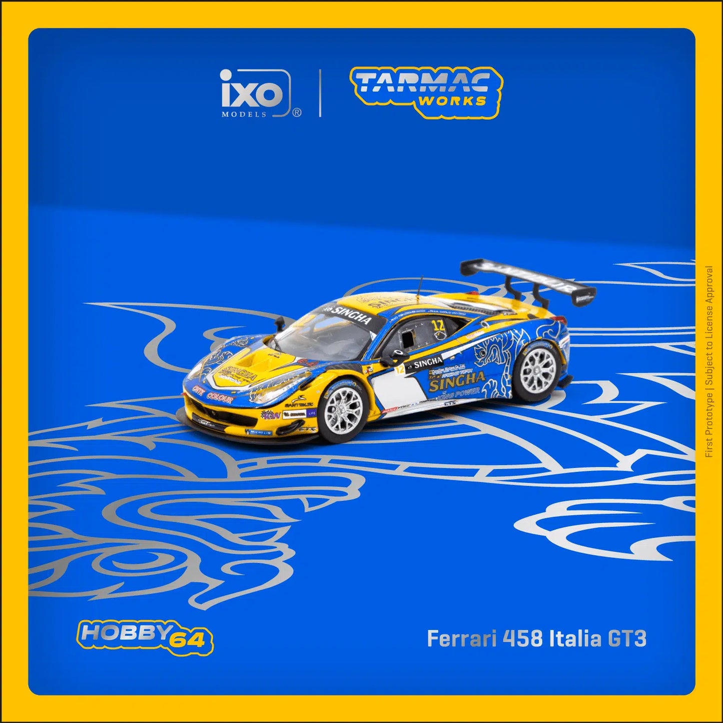 Ferrari 458 Italia GT3 GT Asia 2016 C. Van Dam / P. Bhirombhakdi - Tarmac Works HOBBY64 - Scala 1/64 T64-074-16GTA12