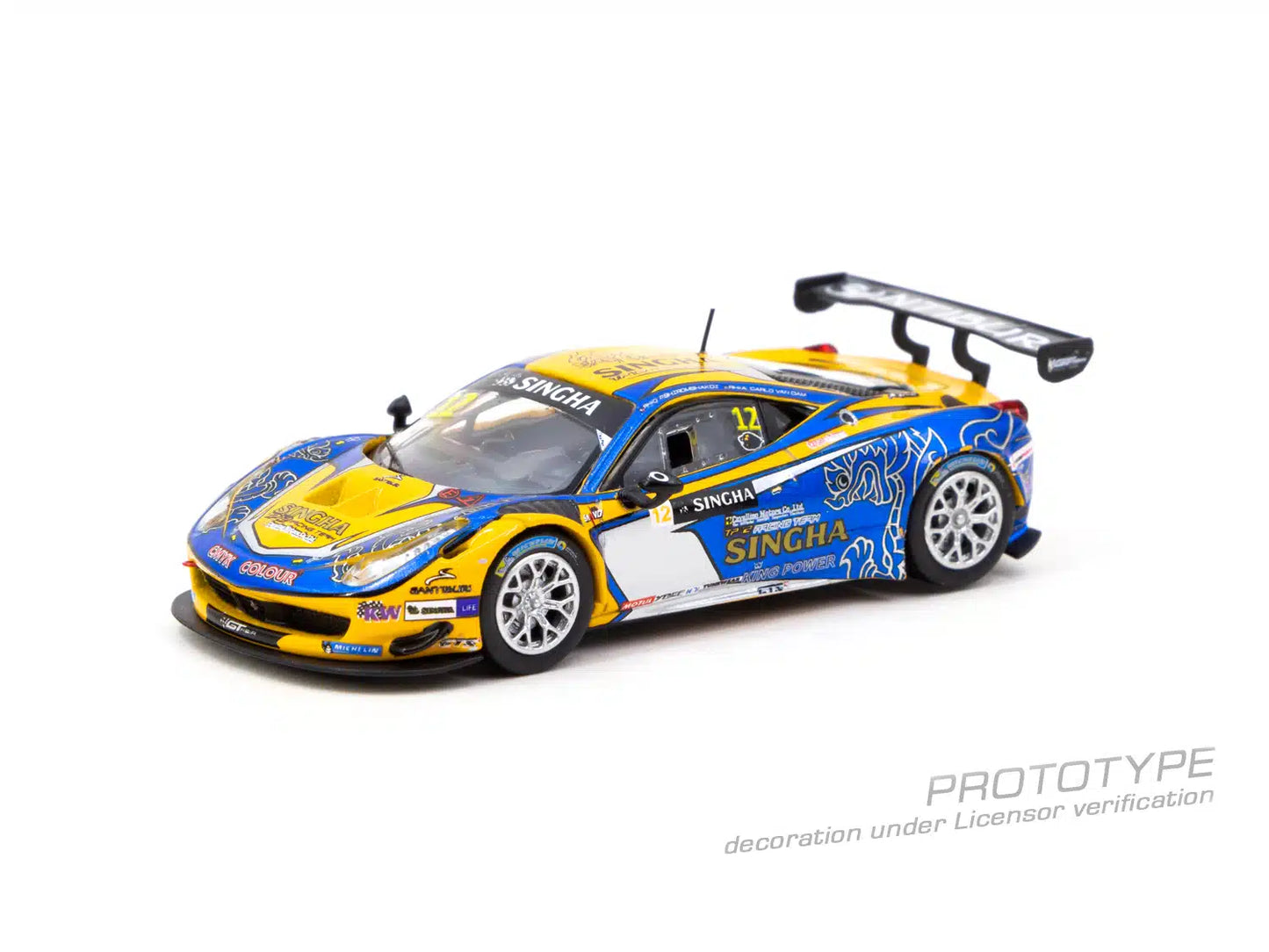 Ferrari 458 Italia GT3 GT Asia 2016 C. Van Dam / P. Bhirombhakdi - Tarmac Works HOBBY64 - Scala 1/64 T64-074-16GTA12
