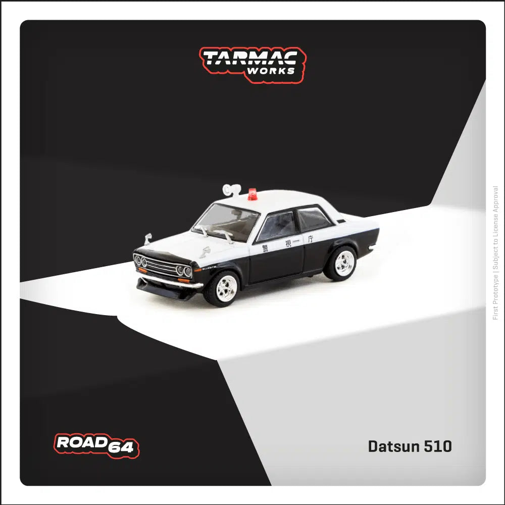 Datsun 510 Police Car - Tarmac Works ROAD64 - Scala 1/64 T64R-052-PC
