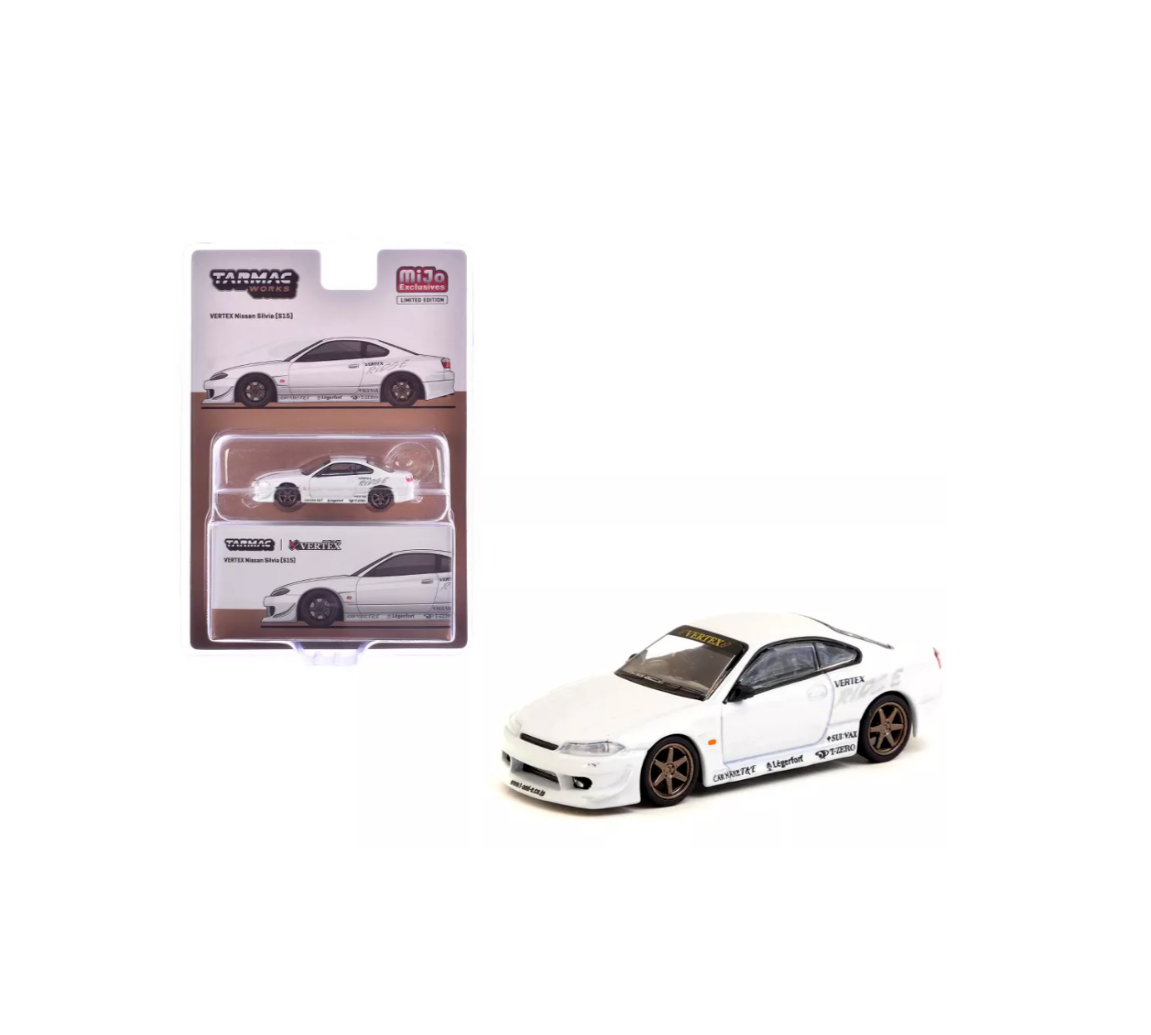 VERTEX Nissan Silvia S15 White Metallic MiJo Exclusives "Lamley Special Edition" - Tarmac Works - Scala 1/64 T64G-023-WH