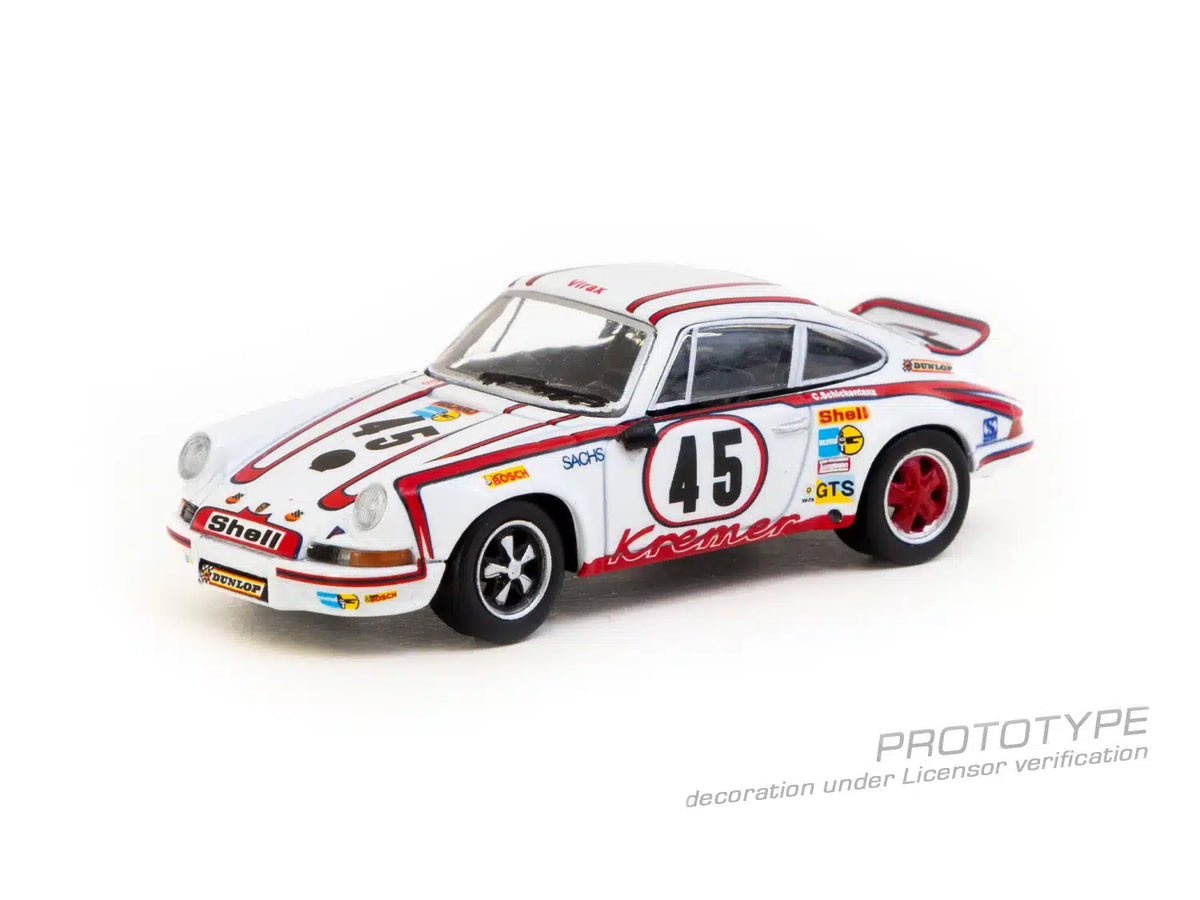 Porsche 911 Carrera RSR 2.8 #45 24h Le mans 1973 Winner - COLLAB64 - Tarmac Works x Schuco - Scala 1/64 T64S-023-73LM45