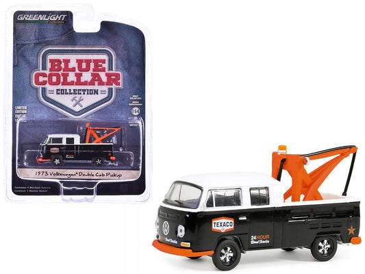 Texaco Road Service 1973 Volkswagen Double Cab Wrecker Blue Collar - Greenlight - Scala 1/64