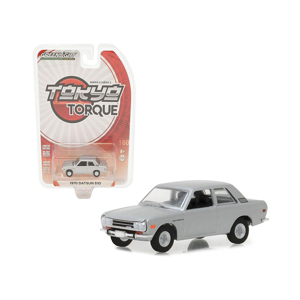 1970 Datsun 510 Silver Tokyo Torque Serie 2 - Greenlight - Escala 1/64