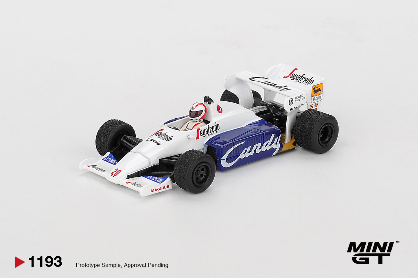 Toleman TG184 #20 Johnny Cecotto - 1984 Monaco Grand Prix - Mini GT - Scala 1/64 MGT01193-L