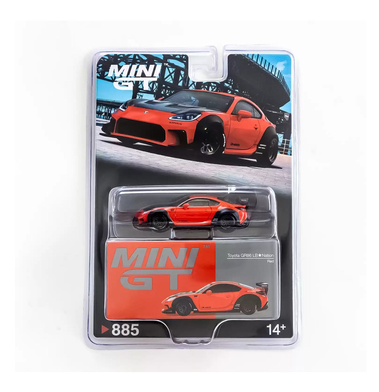 Toyota GR86 LB★Nation Red - Mini Gt - Scala 1/64 MGT00885-BL Blister P ...