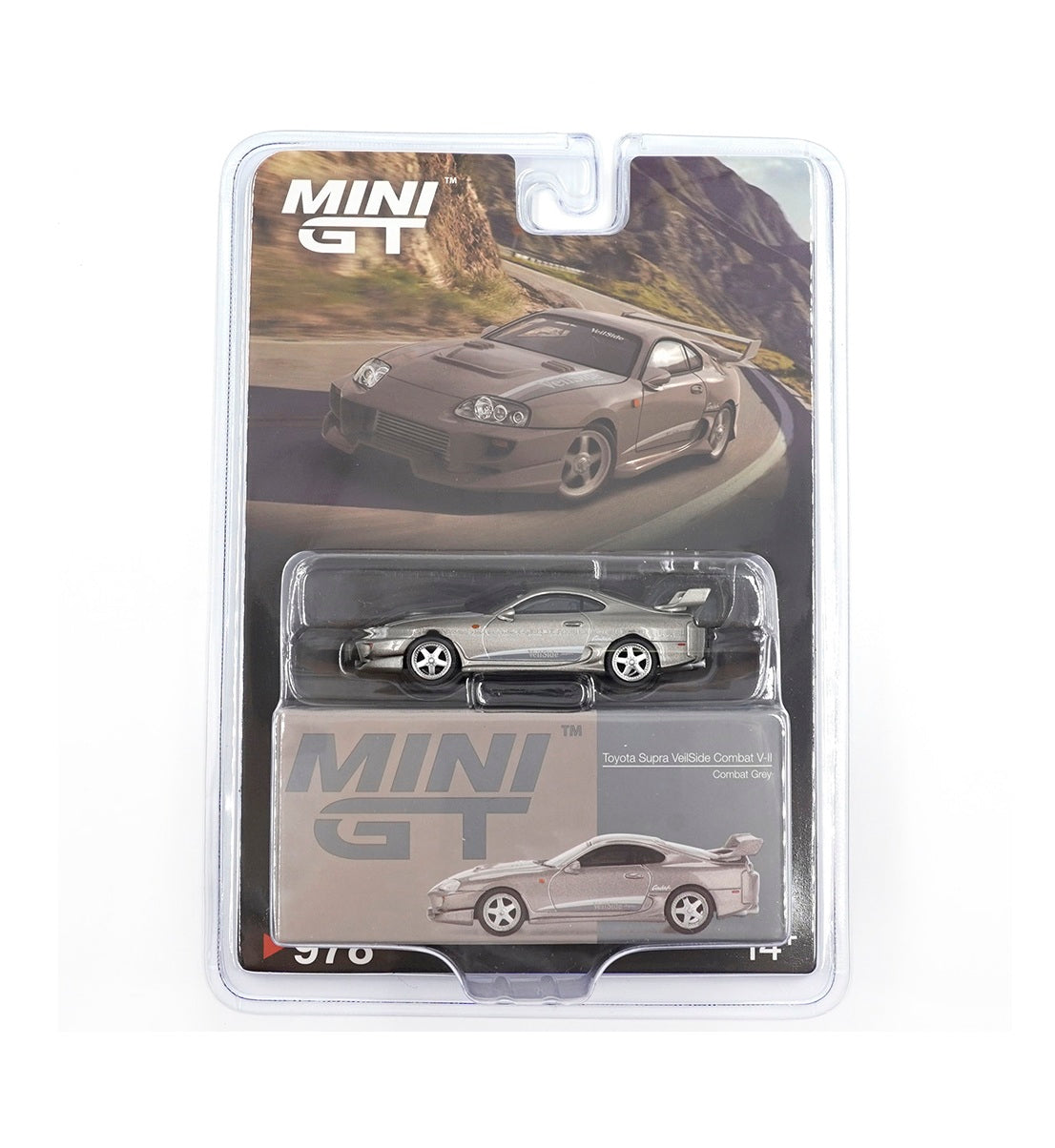 Toyota Supra MK4 (A80) Veilside Combat V-II Grey 2011 - Mini GT - Scala 1/64 MGT00978-BL Blister Packing