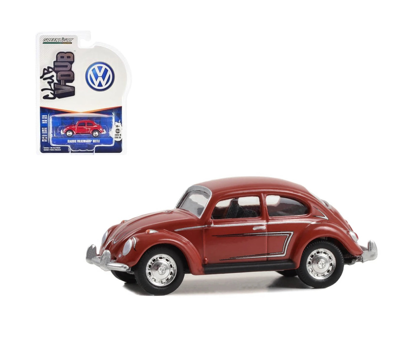 Volkswagen Beetle Classic Rojo - Club V-Dub - Greenlight - Escala 1/64